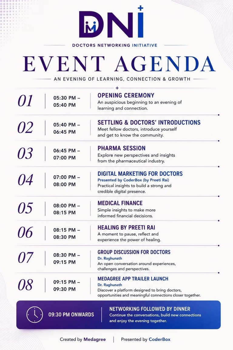 DNI event agenda card for Saturday, 5 September
